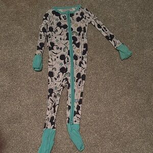 Little Sleepies Mickey Mouse Pajamas - Teal and Black